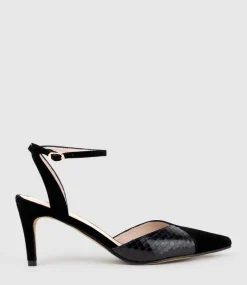 Addison75 Dorsay Pump In Black Suede