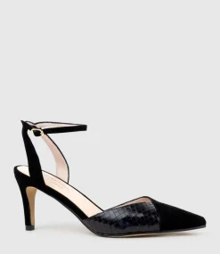 Addison75 Dorsay Pump In Black Suede