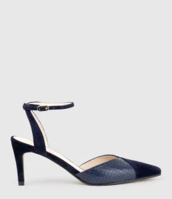 Addison75 Dorsay Pump In Navy Suede