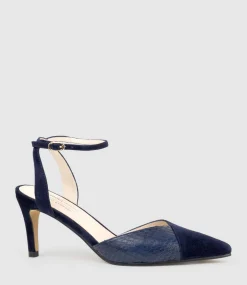 Addison75 Dorsay Pump In Navy Suede