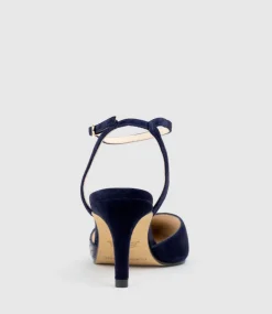 Addison75 Dorsay Pump In Navy Suede
