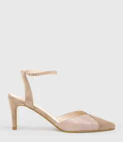 Addison75 Dorsay Pump In Nude Suede