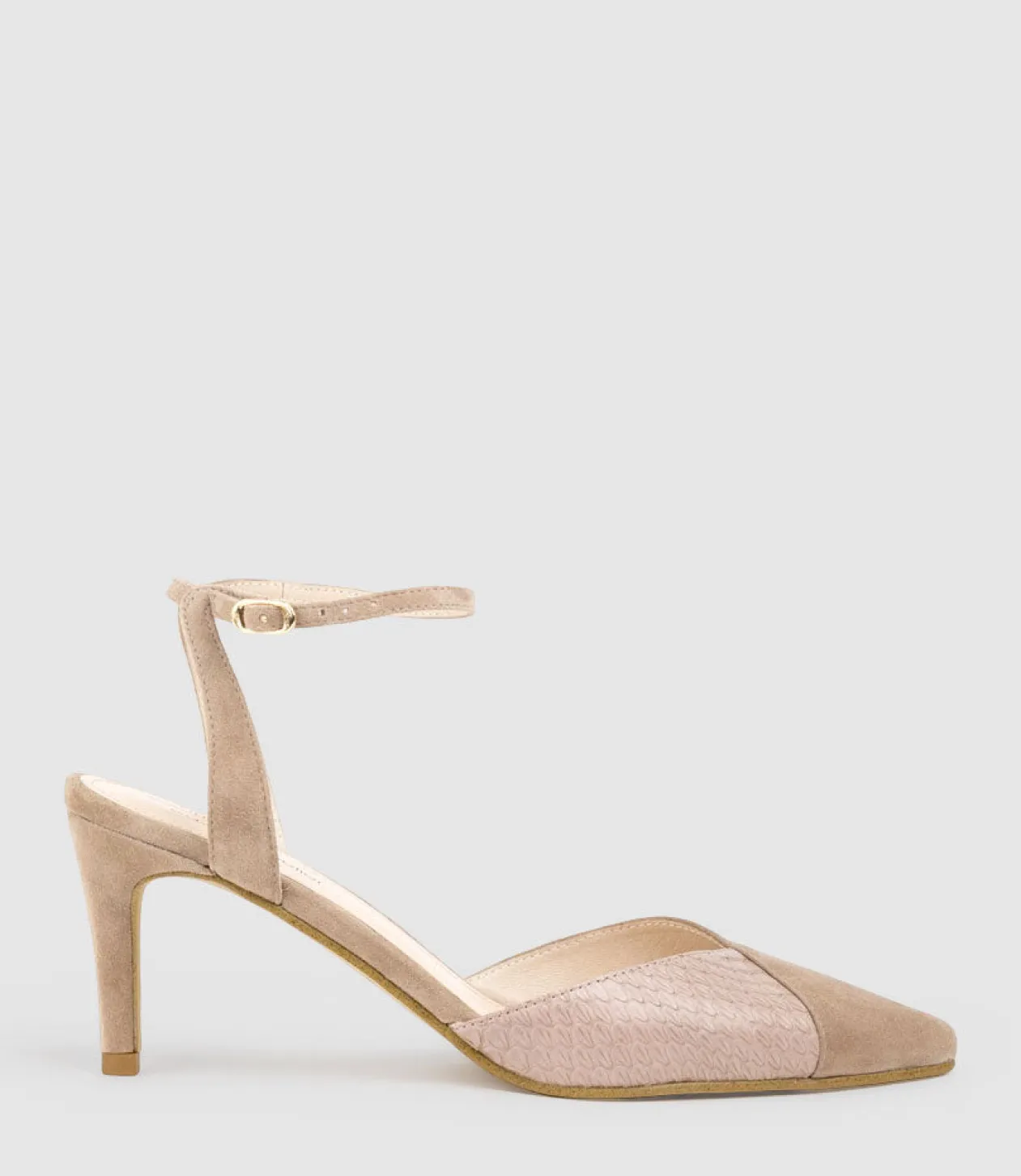 Addison75 Dorsay Pump In Nude Suede