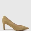 Adria 75Mm Pointed Toe Pump In Camel Suede