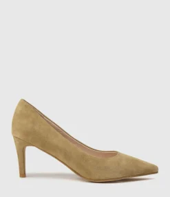 Adria 75Mm Pointed Toe Pump In Camel Suede