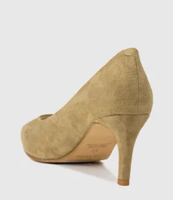 Adria 75Mm Pointed Toe Pump In Camel Suede