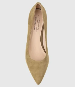 Adria 75Mm Pointed Toe Pump In Camel Suede