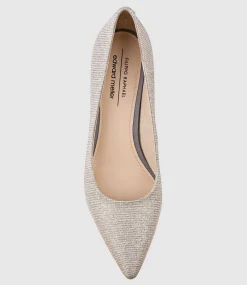 Adria 75Mm Pointed Toe Pump In Silver Ritz