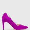 Alena90 Scalloped Pump In Magenta Suede