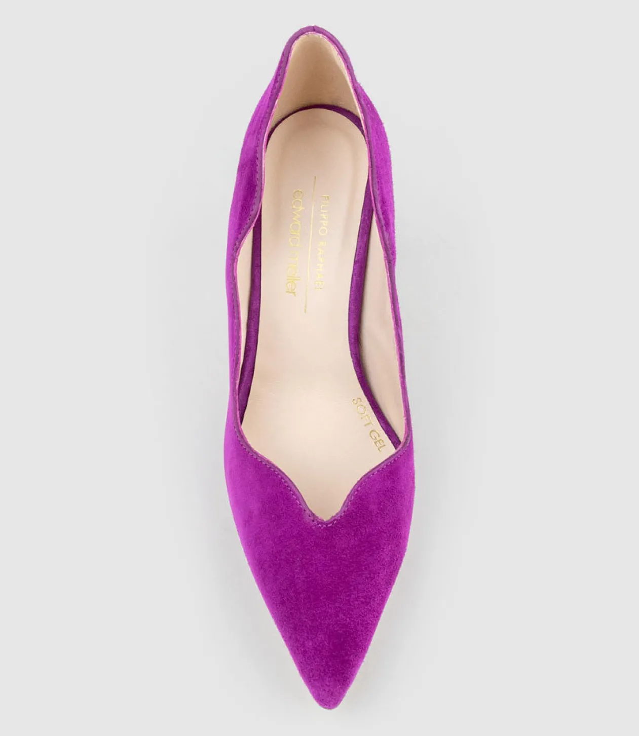 Alena90 Scalloped Pump In Magenta Suede