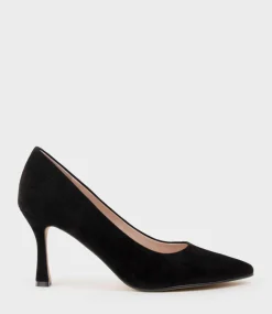 Amos85 Pump With Louis Heel In Black Suede