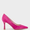 Amos85 Pump With Louis Heel In Hot Pink Suede