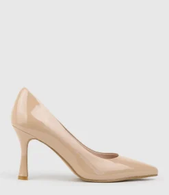 Amos85 Pump With Louis Heel In Nude Patent