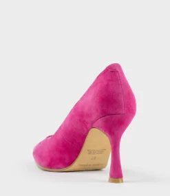 Amos85 Pump With Louis Heel In Hot Pink Suede