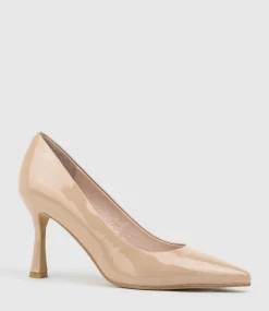 Amos85 Pump With Louis Heel In Nude Patent