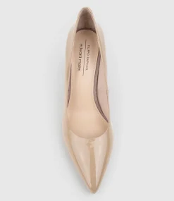 Amos85 Pump With Louis Heel In Nude Patent