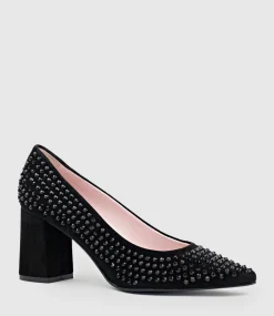 Andara75 Pump With Crystals In Black Suede