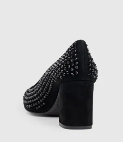 Andara75 Pump With Crystals In Black Suede