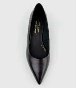 Andrea40 Pointed Block Heel Pump In Black