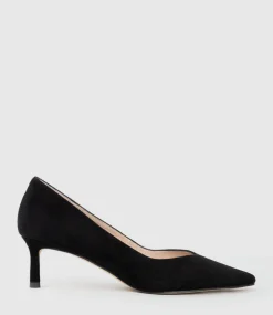Annette55 V Throat Pump In Black Suede