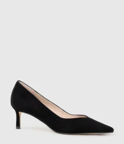 Annette55 V Throat Pump In Black Suede