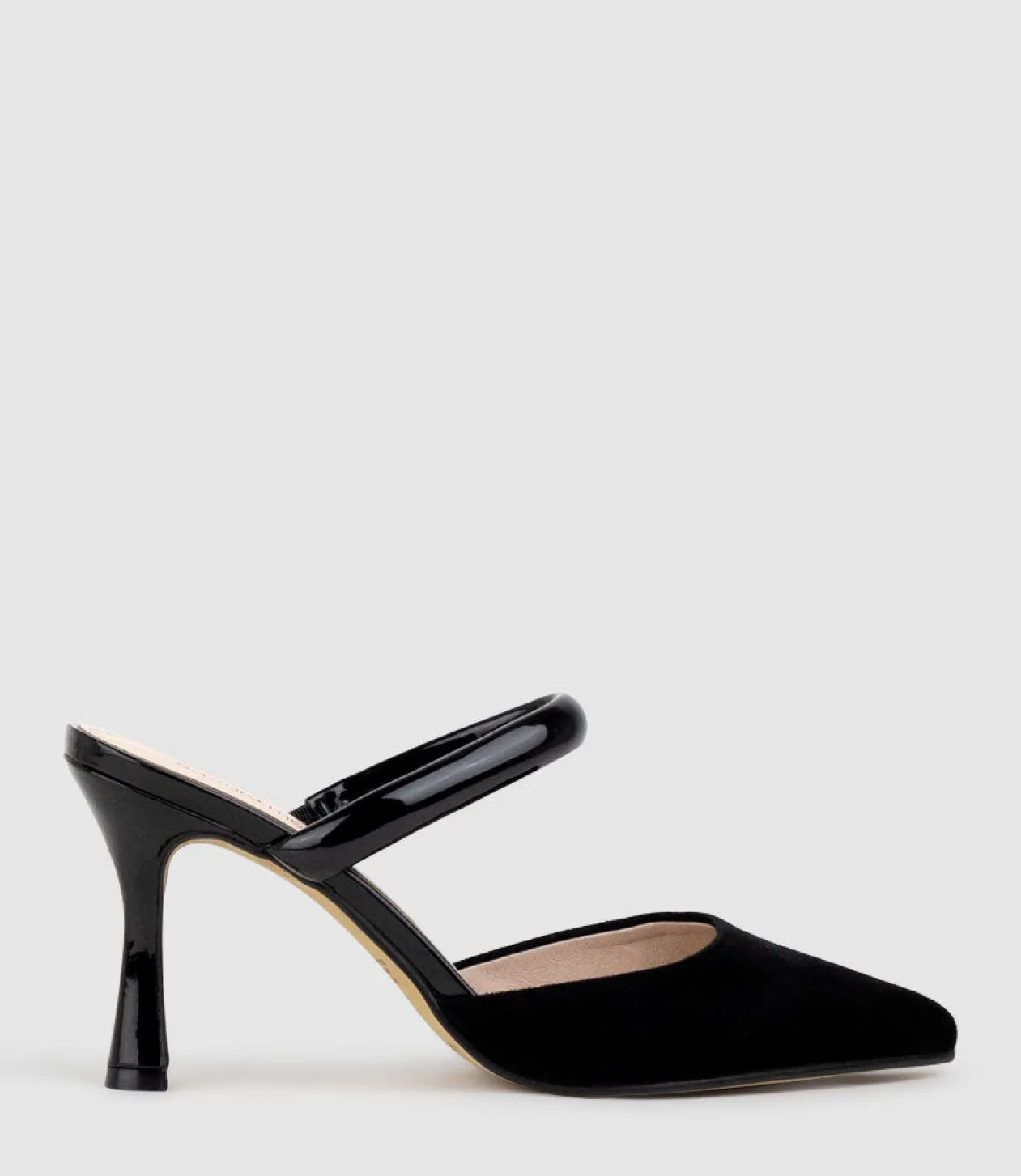 Ashe85 Closed Toe Slide In Black Suede