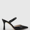 Ashe85 Closed Toe Slide In Black Baby Calf