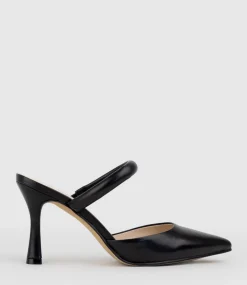 Ashe85 Closed Toe Slide In Black Baby Calf