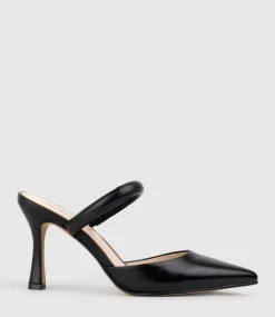 Ashe85 Closed Toe Slide In Black Baby Calf