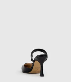 Ashe85 Closed Toe Slide In Black Baby Calf