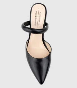 Ashe85 Closed Toe Slide In Black Baby Calf