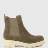 Ashley Chelsea Boot On Lug Sole In Stone Suede