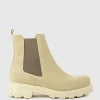 Ashley Chelsea Boot On Lug Sole In Sand Suede