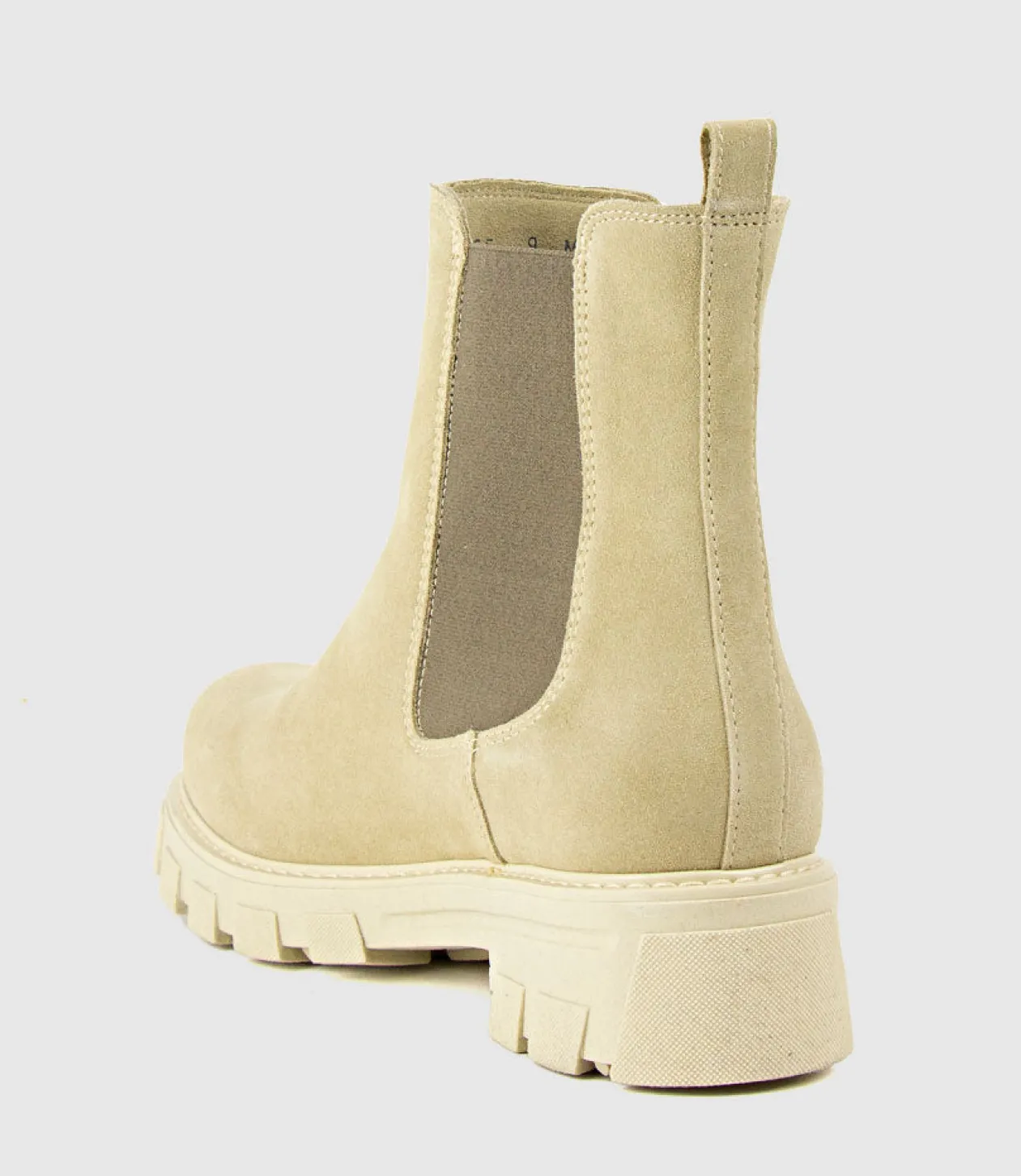 Ashley Chelsea Boot On Lug Sole In Sand Suede