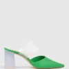 Astilla80 Closed Toe Slide With Frosted Heel In Green