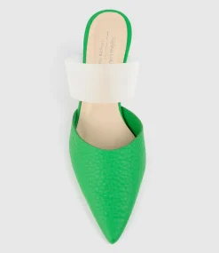 Astilla80 Closed Toe Slide With Frosted Heel In Green