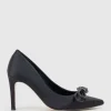 Astiria90 Pump With Crystal Bow In Black Satin