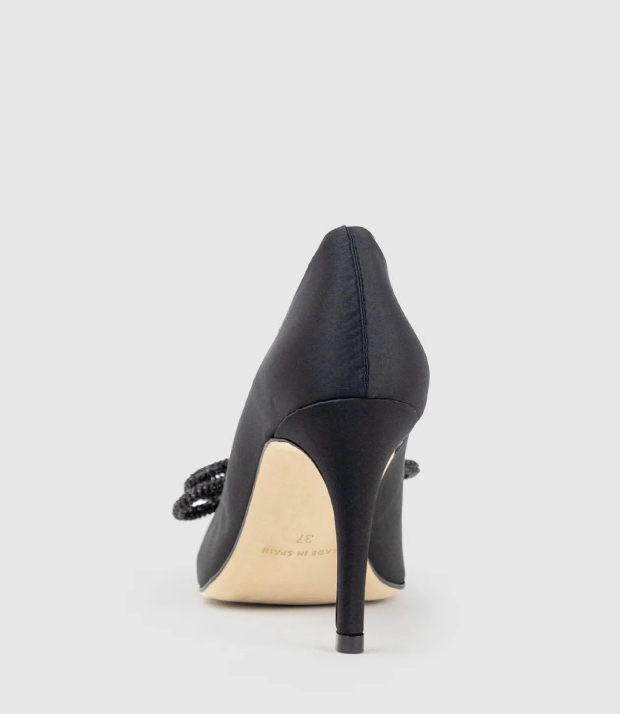 Astiria90 Pump With Crystal Bow In Black Satin