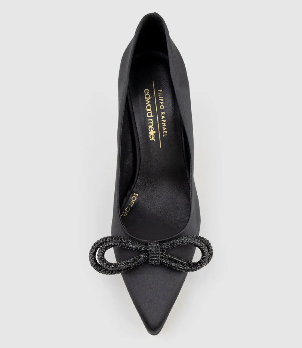 Astiria90 Pump With Crystal Bow In Black Satin