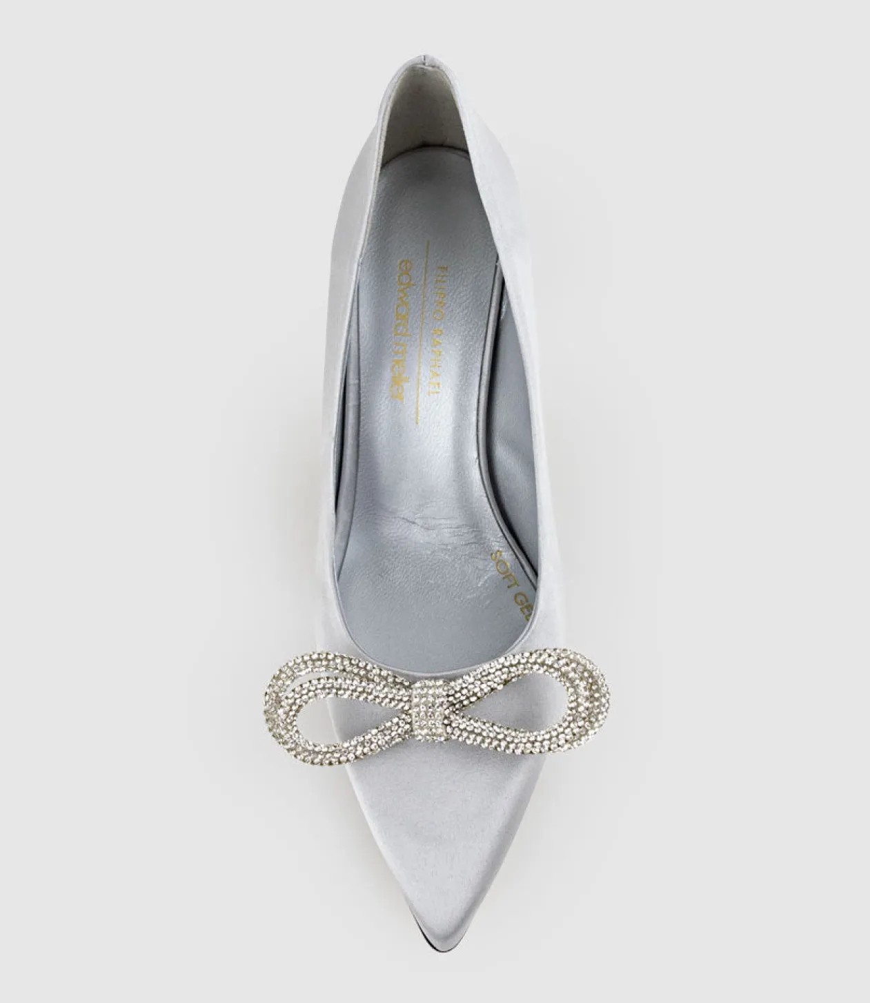 Astiria90 Pump With Crystal Bow In Silver Satin