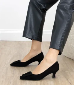 Astra60 Pump With Trim In Black Suede