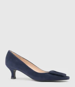Astra60 Pump With Trim In Navy Suede