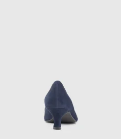 Astra60 Pump With Trim In Navy Suede