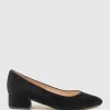 Audrey35 Low Block Heel Pump In Black Suede