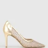 Aurum90 Crystal Mesh Pump In Platino