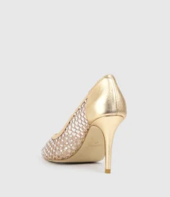Aurum90 Crystal Mesh Pump In Platino