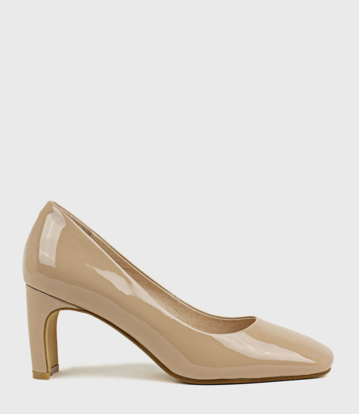 Blair70 Straight Heel Pump In Nude Patent