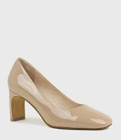 Blair70 Straight Heel Pump In Nude Patent