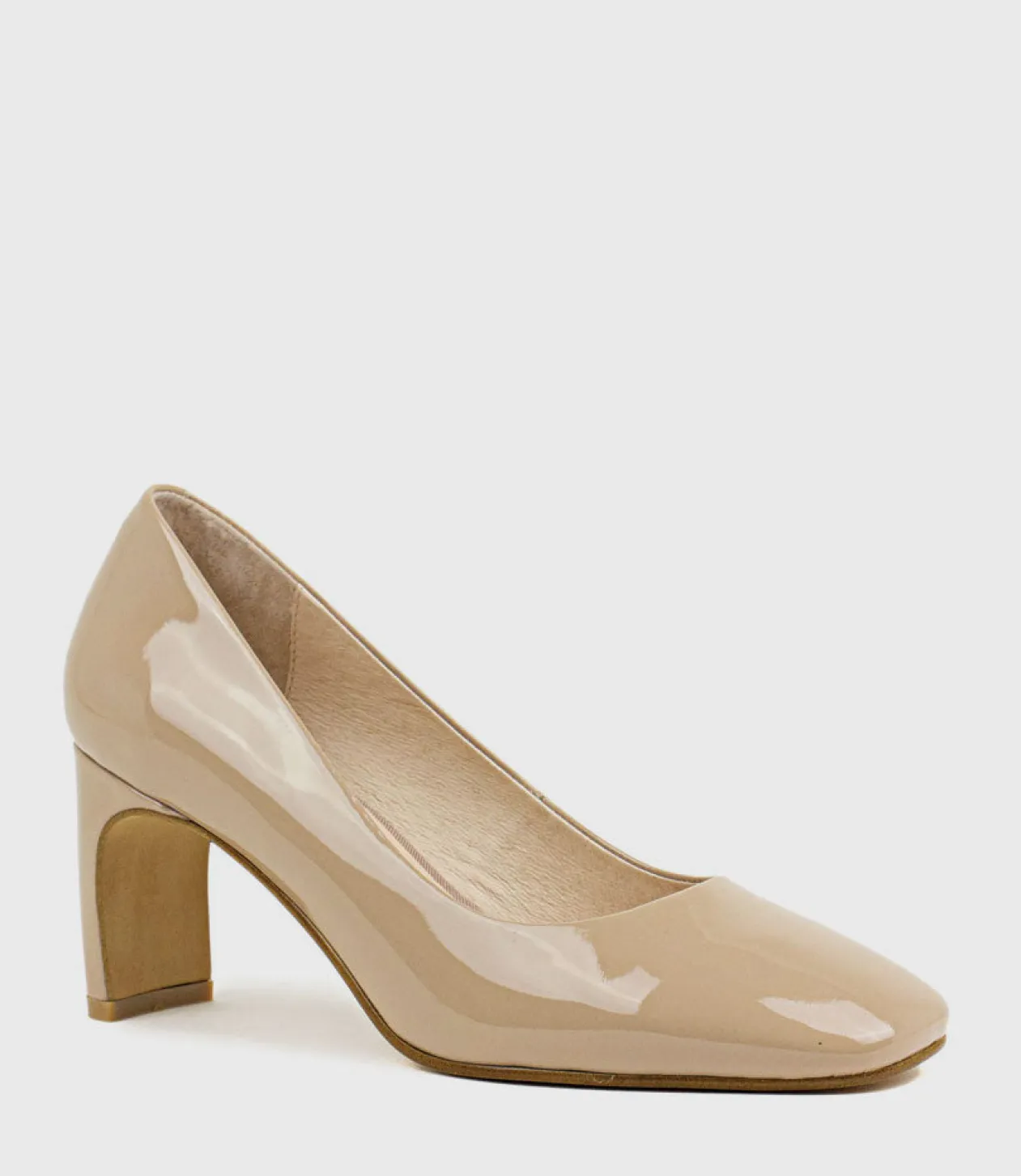 Blair70 Straight Heel Pump In Nude Patent