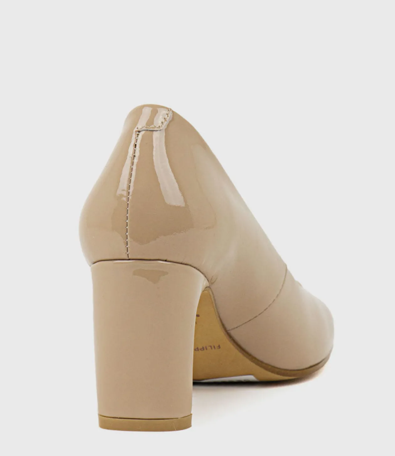 Blair70 Straight Heel Pump In Nude Patent